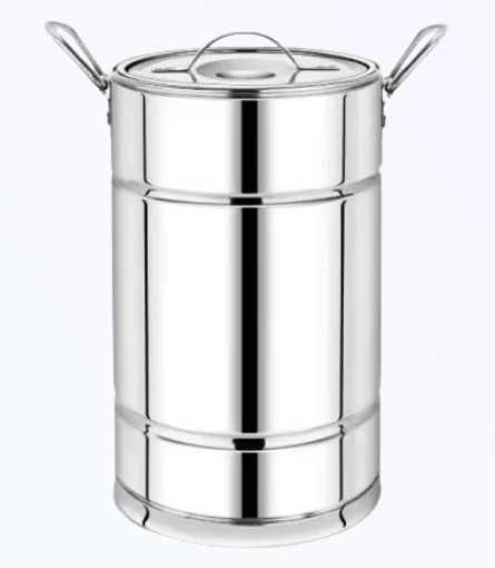 Customized Logo 20LTR Stainless Steel Hot Pot Large Metal Cooking Pot Food Warmer Casserole High Quality for Soup
