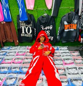 Sweat-shirt à capuche zippé surdimensionné 500 g/m² délavé à l'acide pantalon de survêtement motif uni grande taille logo personnalisé broderie sérigraphie respirant - Product Image 5