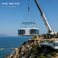 Maison capsule spatiale de luxe moderne, maison préfabriquée, cabane mobile, villa modulaire avec système de contrôle intelligent pour les centres de villégiature, le glamping et les activités de plein air