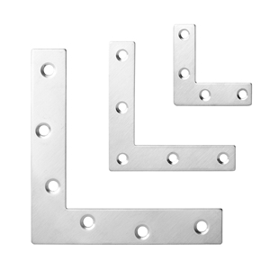 Thép không gỉ phẳng góc Brace dấu ngoặc <span class=keywords><strong>L</strong></span> hình dạng góc Kết nối tấm cho đồ nội thất tủ giường Bảng khung Kết nối & sửa chữa - Product Image 1