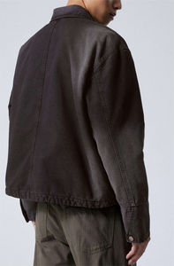 Streetwear de haute qualité Veste de travail lavée vintage Logo personnalisé Vestes pour hommes en toile de coton de fitness décontractée en plein air - Product Image 4