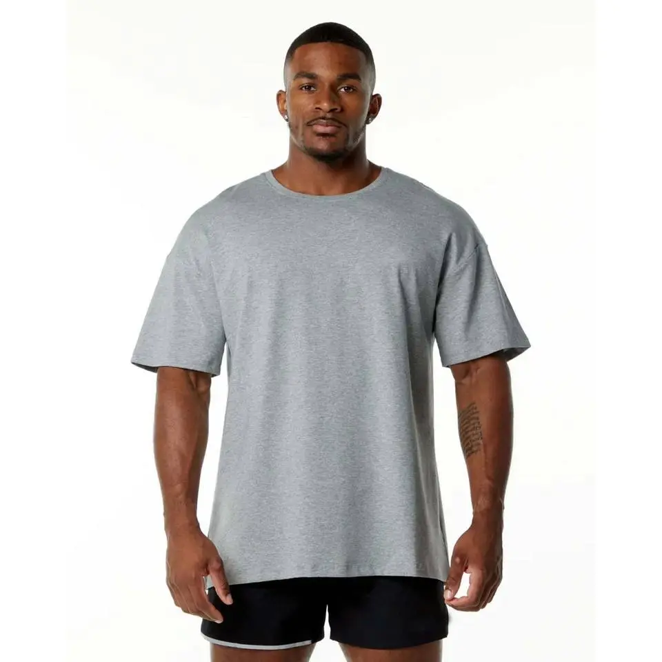 Bırak omuz boy boş Vintage Tee gömlek t-shirt promosyon toplu Boxy Fit erkek t-shirt
