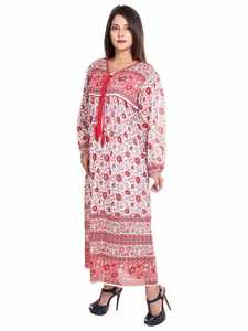 ชุดเดรสลำลองสำหรับผู้หญิงคอวีมีกระดุมแขนสั้นหรือยาวซักได้ - Product Image 2