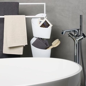 Spirella "Sydney Wall <b>basket</b>" polypropylene <b>storage</b> <b>basket</b> in beige, 25 x 22.5 x 8.5 cm - Product Image 2