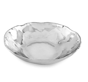 Beautiful Design <b>Metal</b> Serving Bowl With Silver Finished High-End Sculpted Bowl Engraved <b>Edge</b> Silver Centerpiece Bowl - Product Image 2