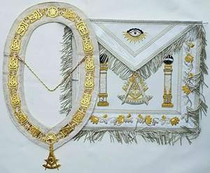 Vente en gros de tablier maçonnique brodé à la main, tablier maçonnique maître maçon - Product Image 4