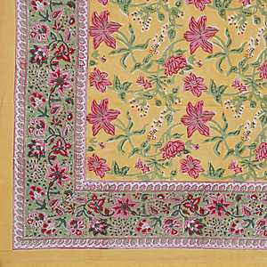 Mantel de algodón estampado de bloques de madera florales hechos a mano, cubierta de mesa India para decoración de granja, ropa de cama - Product Image 2