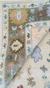 Tapis en laine à poils ras, faits main, design Oushak classique, de qualité supérieure, tuftés à la main, antidérapants, lavables, écologiques, multi-usages - Product Image 6