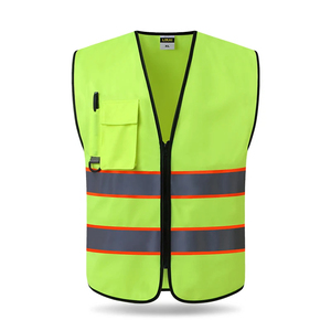 Multi-Pocket <b>Black</b> Woolen <b>Vest</b> for Construction Workers Plus Size New Reflective Safety Clothing for Winter Breathable - Product Image 6