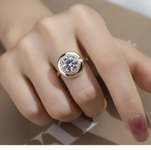 Anillo de diamante Vvs Moissanite de calidad de exportación con diseño de lujo para mujer, anillo de tenis de boda de lujo para compromiso - Product Image 3