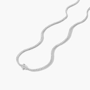 Unisex 4mm Round Cut Lab Grown Diamond Iced <b>Tennis</b> <b>Necklace</b> Diamond Look Jewelry Elegant Shine for Everyday Wear Gift For Woman - Product Image 3