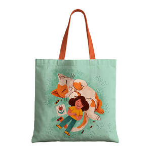 Bolsa de Mano de Lona de Algodón Happy Kitty con Cierre de Cremallera, Diseño Moderno, Lavable a Máquina, Decoración con Cadena, para Todas las Temporadas - Product Image 6