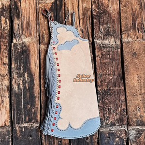 Pantalon d'équitation en cuir pour femmes en cuir de vachette véritable Western Cowboy Chink Racing Pants For Youth - Product Image 5