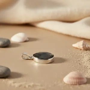 Colgante con Dije de Zafiro Azul Chapado en Rodio Oro Rosa para Mujer - Product Image 2