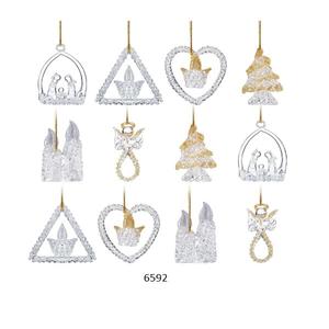 Ensemble de 12 pièces Design Unique ornements suspendus en verre de haute qualité décoratifs pour X Mas Tree noël nouvel an décoratif - Product Image 1