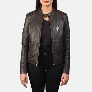 Vêtements de sport UNIQUE Veste en simili cuir pour femme Imperméable Écologique Réversible Matelassée Respirante Coupe-vent Manches longues Fermeture éclair - Product Image 6