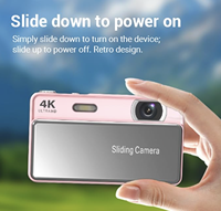 Cámara de Vlogging Mini 4K de Moda en TikTok, Diseño de Lente Deslizante, Pantalla IPS de 2.8 Pulgadas, Cámara Digital de Bolsillo, Fabricante OEM