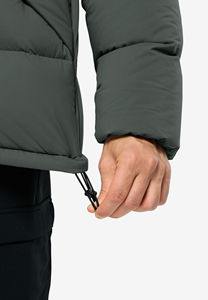 New Custom Design Slate Green Hooded High Collar Quilted Puffer Jacket With Front Zip <b>Pockets</b> <b>Parka</b> Jacket Winter Men's Jackets - Product Image 3