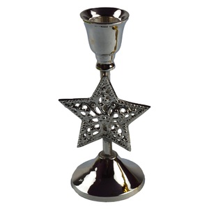 <b>Star</b> <b>Candle</b> <b>Holder</b> With Silver Plated Finishing Design <b>Candle</b> Stand Home Villa Dinner and Wedding Design Metal Pillar <b>Holder</b> - Product Image 1
