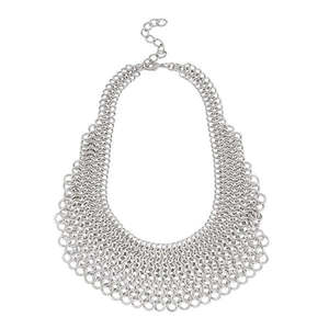 Urthn 1107007 Collar con colgante fino Pieza de declaración chapada en rodio - Product Image 1