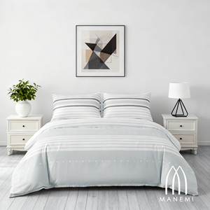 Set Copripiumino Moderno a Righe con Cerniera in 100% Poliestere Tessuto, con Federe Morbide e Traspiranti per un Sonno Confortevole a Casa - Product Image 3