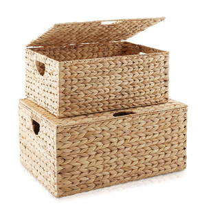 Cajas de almacenamiento plegables al por mayor, suministros ecológicos, cajas organizadoras de jacinto de agua - Product Image 1