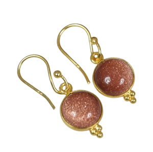 ต่างหูแฟชั่น Sunstone ดีไซน์เนอร์พลอย925สเตอร์เงินสเตอร์ลิงต่างหูแบบห้อยทำด้วยมือของขวัญเครื่องประดับสำหรับเธอ - Product Image 1