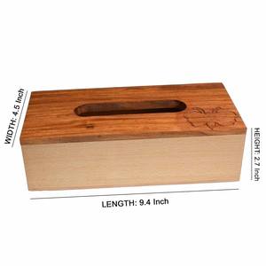 Boîte à mouchoirs en bois faite à la main, support de serviettes, couvercle de boîte à mouchoirs en bois, distributeur de mouchoirs, organisateur pour la maison, la chambre, l'hôtel - Product Image 4