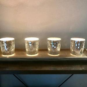 เชิงเทียนโมเสคคุณภาพสูงจากขี้ผึ้งพร้อมกลิ่นหอมเข้มข้น งานแฮนด์เมด ตกแต่งบ้านสไตล์โมเดิร์นสำหรับเทศกาลคริสต์มาส - Product Image 4