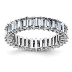 Anillo de oro blanco de 14K, moissanita, Octágono, Esmeralda - Product Image 1