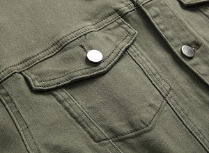 Veste en jean déchirée tendance sur mesure en gros pour hommes, élégante - Product Image 3