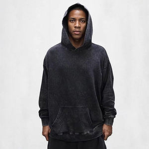 Sudaderas con capucha de alta calidad para hombre, Jersey transpirable estampado de gran tamaño, logotipo personalizado, lavado ácido, Sol desteñido - Product Image 5