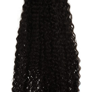 Extensiones de Cabello Humano Remy Pre-Adheridas Kinky Ringlet HW 9A-12A, Cabello Indio Brasileño, Color 1B, Trama Única, 8-12 Pulgadas Estiradas - Product Image 4