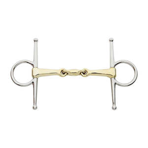 Boquilla de cobre con doble articulación para mejilla completa de 145mm | Tachuela de equitación de entrenamiento ecuestre de acero inoxidable - Product Image 1