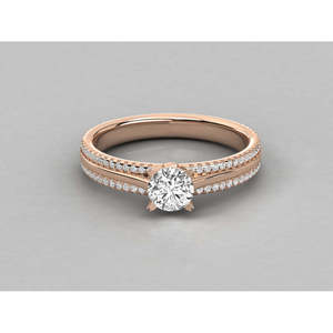 10K Gold Solitaire <b>Ring</b> for Ladies Lab Grown Diamond - Product Image 1