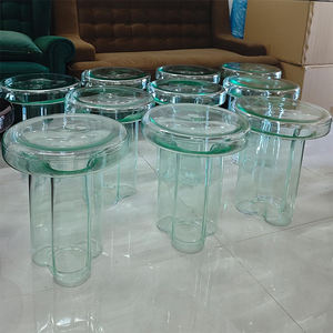 Mesa de centro de cristal Diseño único de pétalos Exquisita mesa auxiliar de cristal moderna de vidrio soplado a mano - Product Image 3