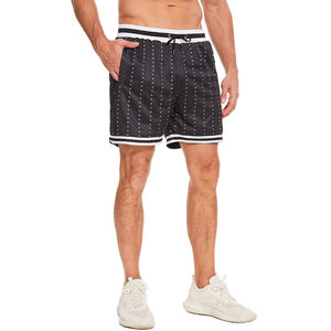 Pantalones cortos deportivos de verano de baloncesto esenciales en blanco para hombre, pantalones cortos personalizados transpirables para correr, pantalones cortos de poliéster de malla para el sudor - Product Image 4
