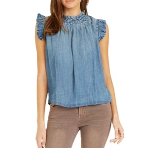 Top de Mezclilla para Mujer, Moderno, Elegante, Casual, Chic, Cómodo, Premium, Duradero, Suave y Transpirable - Product Image 1