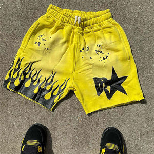 กางเกงผ้าฝ้ายผู้ชายพิมพ์ลายโลโก้ออกแบบได้ตามต้องการกางเกงขาสั้นสำหรับล้างกรดสไตล์วินเทจขนาดใหญ่ทำจากนันจูนานาชาติ - Product Image 1