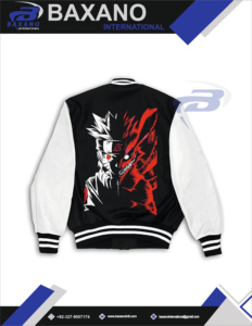 Chaqueta Universitaria Personalizada de Anime para Hombre, Chaqueta Bomber Universitaria con Estampado Gráfico de Personajes de Red Fox, Ropa Urbana - Product Image 5