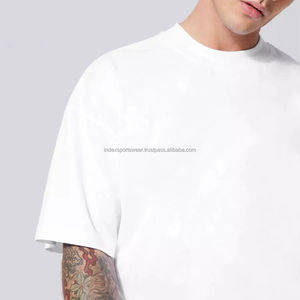 2024 T-shirts surdimensionnés à épaules tombantes 100% coton pour hommes fabriqués sur mesure avec un design unique - Product Image 2