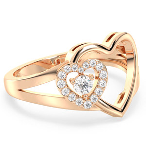 แหวนเพชรโมอิสรูปหัวใจสำหรับผู้หญิงได้รับการรับรองว่าเป็นแหวนหมั้นเงินสเตอริง925 - Product Image 3