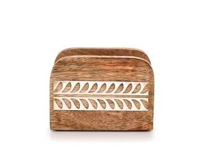 Porte-mouchoirs en bois naturel au design créatif avec boîte à serviettes en métal, décoration de table, articles de cuisine au meilleur prix - Product Image 4