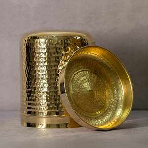 Frascos de almacenamiento superior de cocina, botes de vidrio redondo con cubierta cuadrada de mosaico dorado de latón mate, caja de Metal para condimentos y especias - Product Image 2