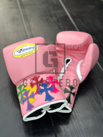 GYMSTERO Gants de boxe en cuir de vachette véritable de haute qualité à lacets, avec sangle de poignet réglable, design respirant et épais