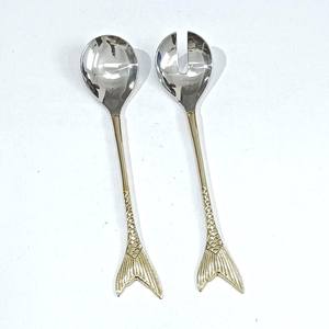 Juego de Cubiertos Decorativos de Latón Dorado para Servir Ensaladas, Diseño de Estrella y Luna Pulido a Mano, Juego de Cubiertos para Servir en la Cocina - Product Image 3