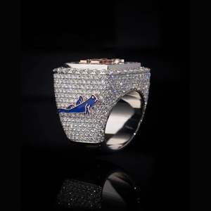 Anillo de Campeonato Personalizado con Incrustaciones, Plata de Ley 925 y Moissanita VVS, Anillo Hip Hop Personalizado, Joyería Masculina de Alta Gama - Product Image 2