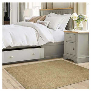 Fiji Latte Beige Washable Solid Shaggy Area <b>Rug</b> <b>Set</b> - Product Image 1