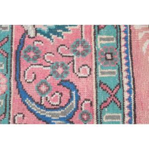 พรมวินเทจตุรกี ขนาด 1.5x9.4 ฟุต (45x287 ซม.) พรมขอบสีแดงเขียว - Product Image 5