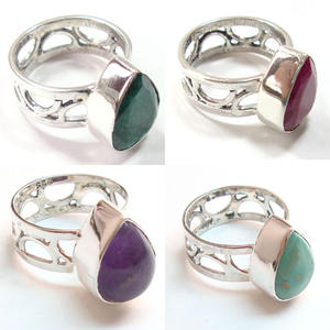 แหวนพลอยเทอร์ริ่งสีเทอร์ควอยซ์แท้925เงินแท้ทำด้วยมือแหวนดีไซน์ไม่ซ้ำใครแหวนตลอดกาล - Product Image 4